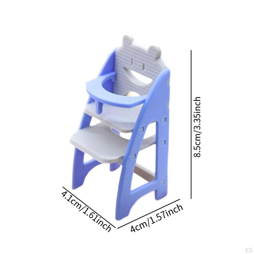 Dollhouse High Chair 1/12 Scale Adorable Realistic Doll House Accessories Furniture Model for