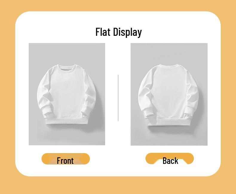 Euro-American Kids' Solid Color Long-Sleeve Autumn/Winter Sweatshirt – Customizable Basic Pullover