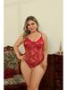 Red Plus Size Thin Underwear Crotchless Teddies Bodysuit Sexy Backless Babydoll Bold Lingerie Women Sex Outfit Erotic Costumes