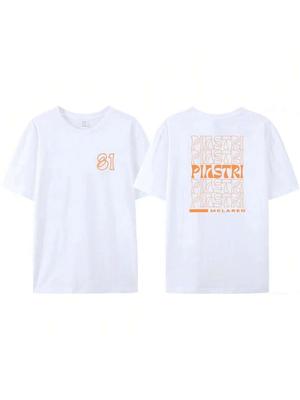 2024 Νέο Ανδρικό T-shirt Αγώνων με 81 Γράμματα F-1 Oscar Piastri 81 Εκτύπωση F Racing 1 Ανεμιστήρας Γυναικείο Harajuku Casual Βαμβακερό T-shirt