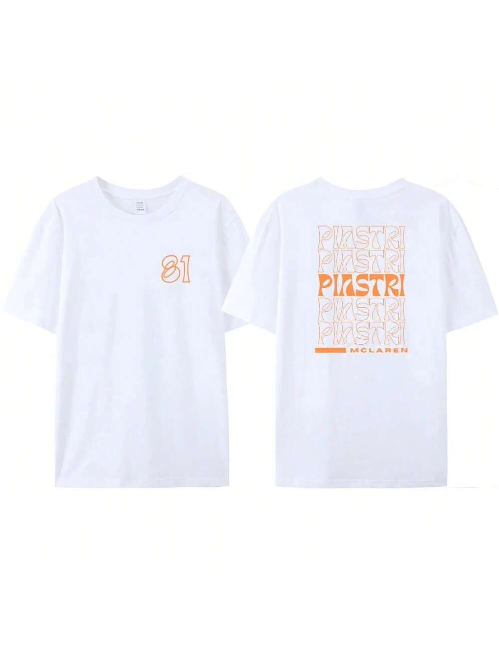 

2024 New 81 Letter Men s Racing T-Shirt F-1 Oscar Piastri 81 Print F Racing 1 Fan Women s Harajuku Casual Cotton Tee XXXXXL чёрный