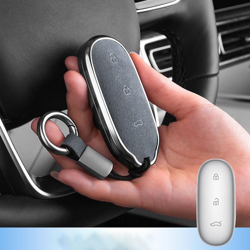 

Автомобильный замшевый алюминиевый сплав брелок для ключей чехол брелок для ключей для Leading Ideal LiXiang L7 L8 L9 2024 2024 2024 аксессуары для интерьера серый