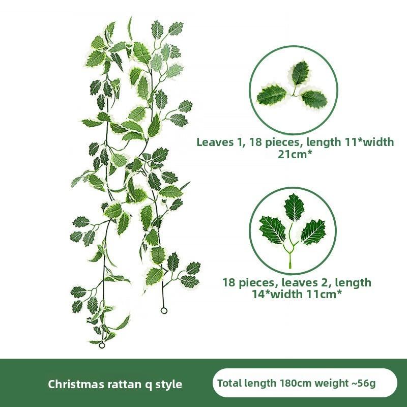 Christmas Simulation Red Fruit Vine With Artificial Pine Needles For Holiday Home Decor