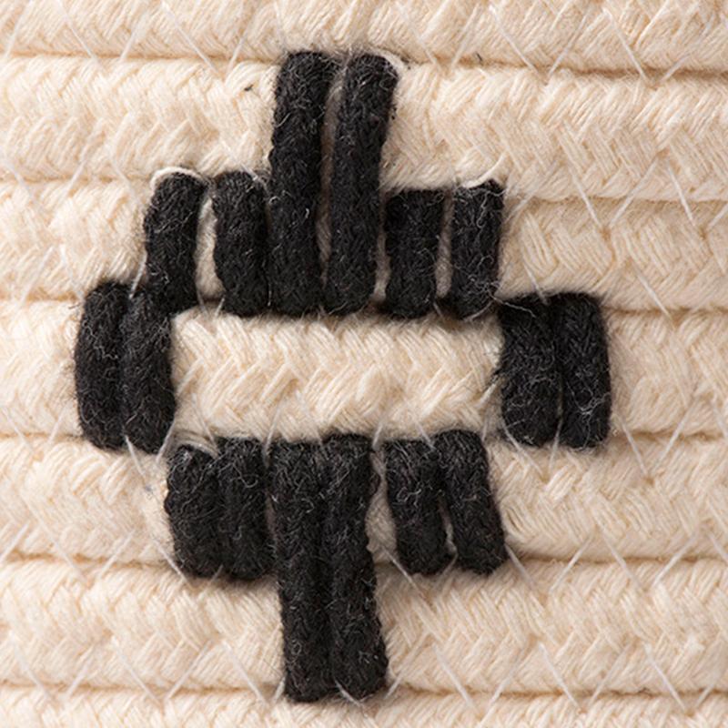 1PC Woven Decorative Basket Bedroom Laundry Basket Desktop Storage Bin Black White Storage Containers For Countertop Organizing