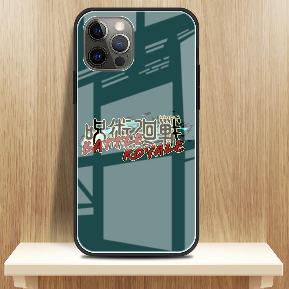 Tempered Glass Case Apple iPhone 13 12 Mini 11 Pro Max XR XS SE 2020 7 8 Plus 6 6S X Phone Cover Back Shell Anime Jujutsu Kaisen