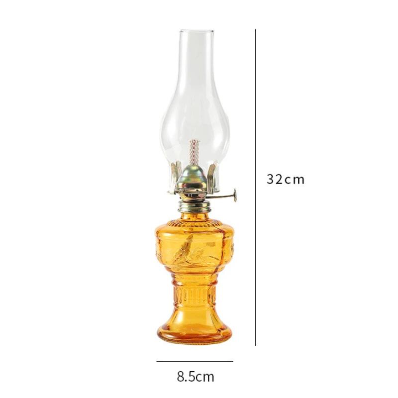 Rural Oil Lamp Lantern Glass Kerosene Lamp Retro Indoor Oil Lamp Home Decoration Lighting Oil Lamp