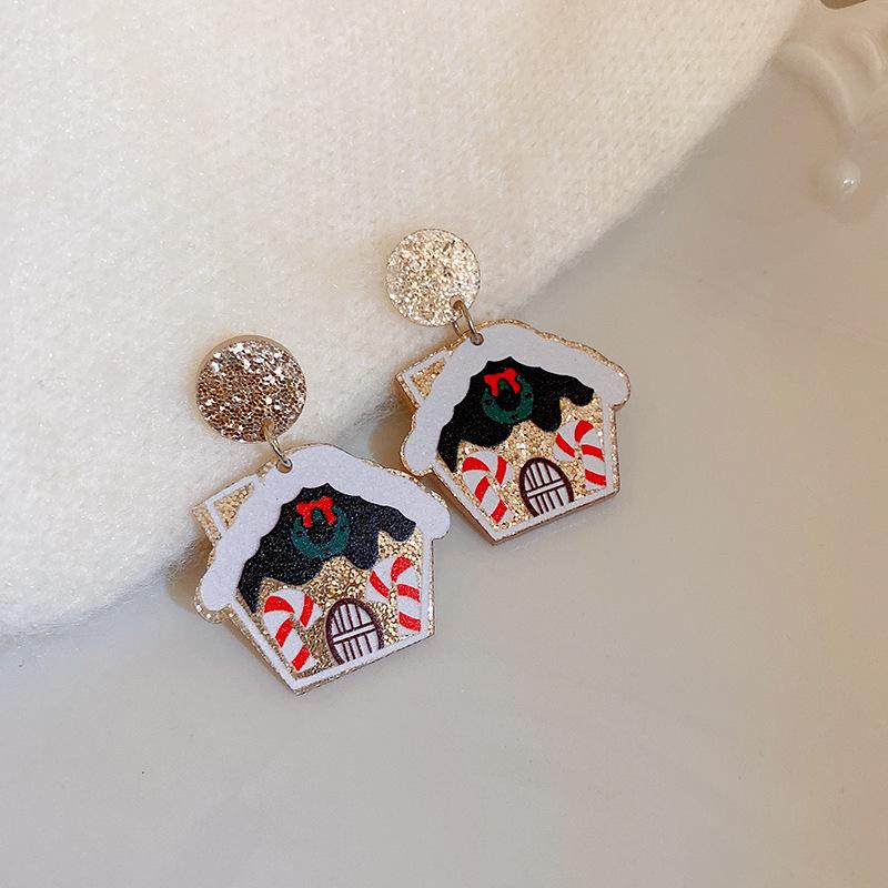 Silver Needle Snowflake & Snowman Alpaca Holiday Stud Earrings - Sweet Fashion Trend