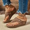 Summer Fashion Lightweight Sandals Women's New Flip-flops Women's Large Size Slope Heel Breathable Hollow Slippers Women