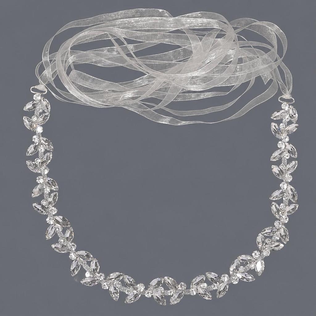 Elegant Silver Rhinestone Wedding Belt – Versatile High-End Dress Accessory for Fashion Shows and Performances