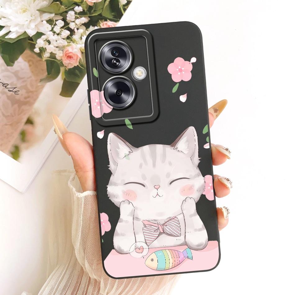 For OPPO A79 5G Cute Cat Flower Cartoon Phone Case For Oppo A79 CPH2553 CPH2557 Shockproof Soft Silicone Covers Bumper