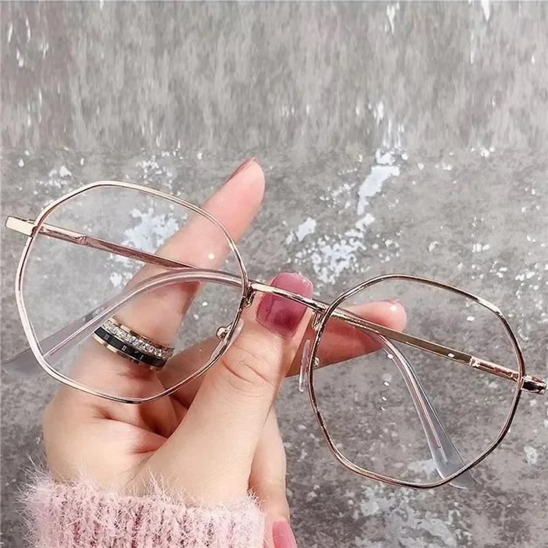 

Сверхлегкие очки от близорукости с защитой от синего света для женщин и мужчин, модные женские очки с блокировкой синего света, оправа из сплава 0 -1.0 До -6.0 -4.5 розового золота