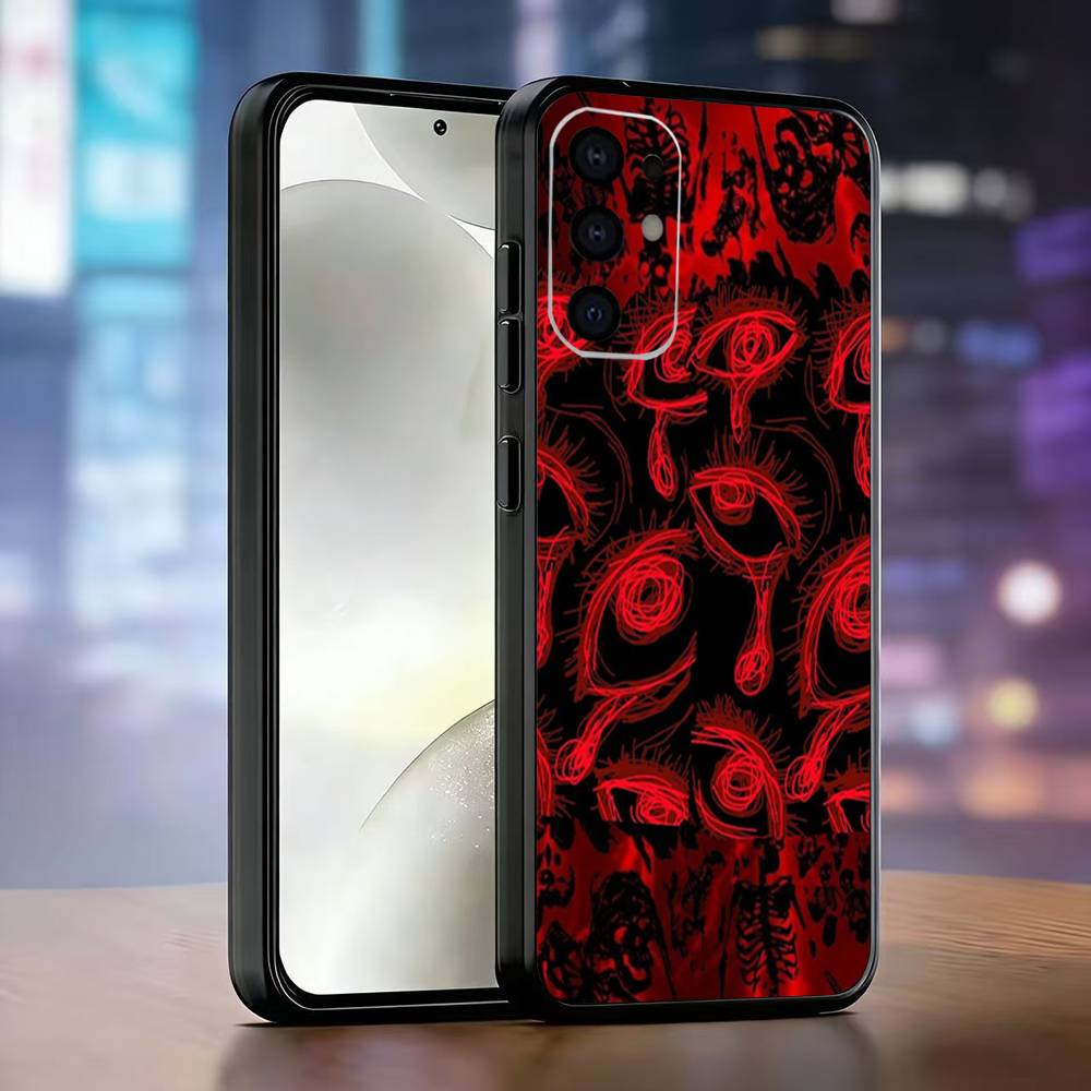 

Spooky Scary Red Eye Face Phone Case For Samsung S25,S24,S21,S22,S23,S30,Ultra,S20,Plus,Fe,Lite,Note,10,Black Cover Samsung S22ULTRA5G
