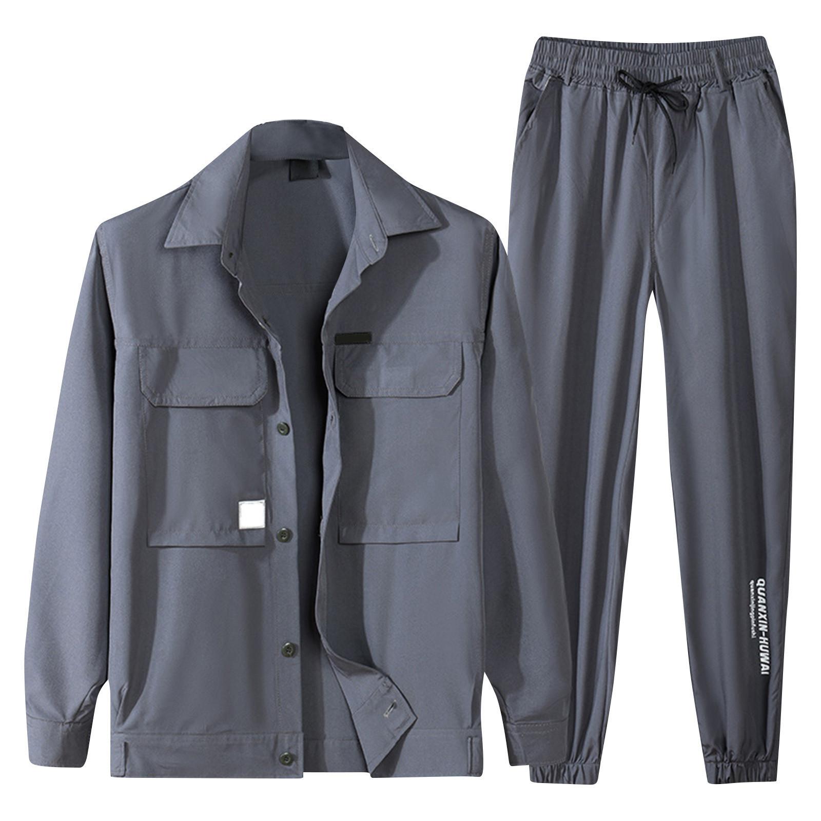 

Мужской эластичный рабочий костюм Мужской тонкий быстросохнущий повседневный кардиган Уличный износостойкий костюм XL