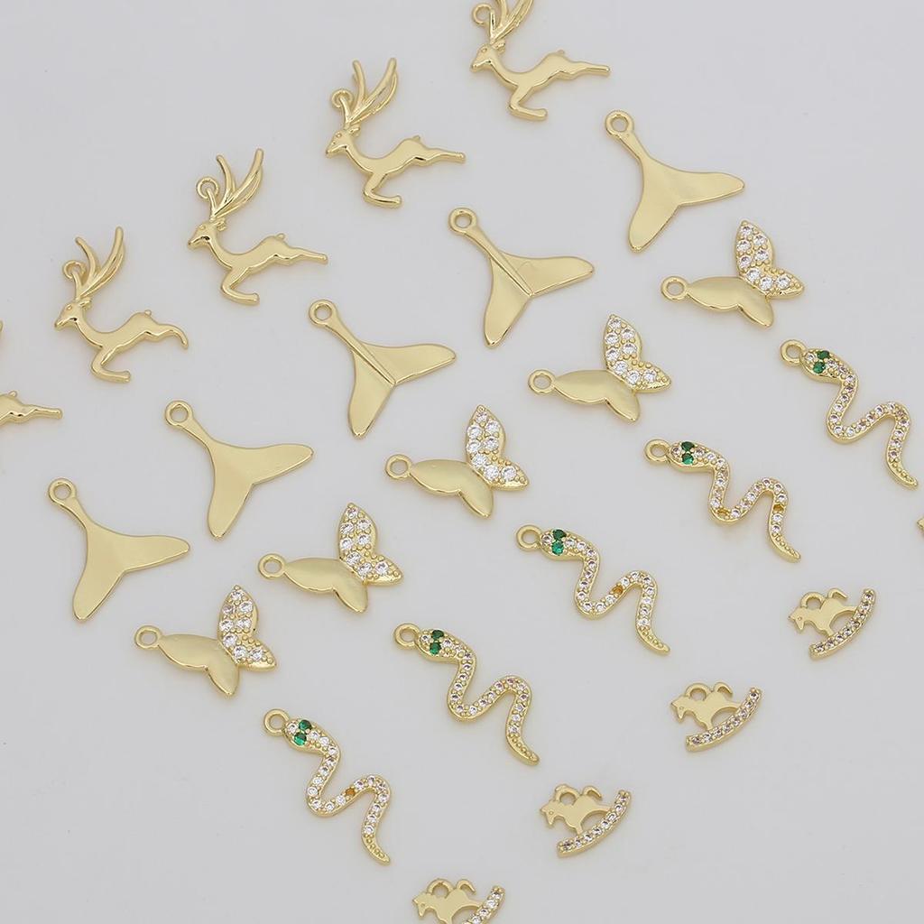 1 Stück Kupferlegierung Tieranhänger Kreatives Design Zubehör für Schmuckherstellung DIY Halskette Armband Ohrring