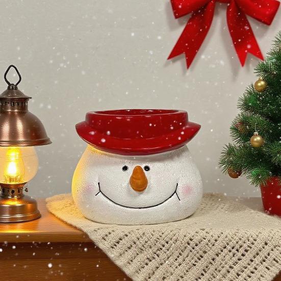 Christmas Snowman Planter Pot Santa Claus Head Resin Succulents Herb Plants Flower Pot Home Balcony Garden Decoration