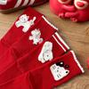 2026 Year of the Horse Red Mid-Calf Women's Socks, 3D Flocked Lucky Cotton Autumn/Winter.