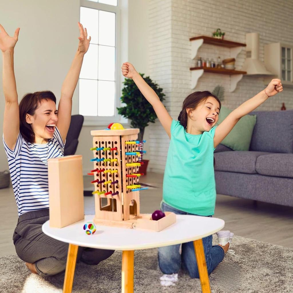 Heculos Jenga Balance Board, Wooden Montessori Toy, Family Game