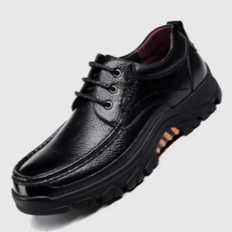 Nouvelles Chaussures Faits Main en Cuir Véritable 48 Hommes Mocassins Cuir Souple Hommes Semelle Épaisse Chaussure Décontractée Chaussures Homme Noir Marron à Enfiler