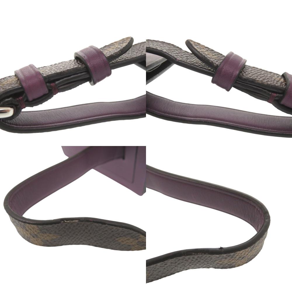 Used AUTHENTIC LOUIS VUITTON Name tag Porte address KetchuKey Holder purple Leather/MonogramCanvas