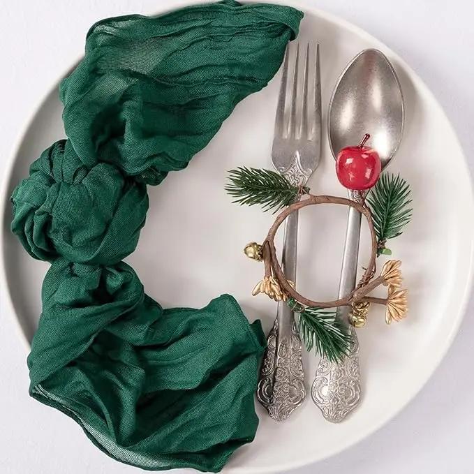 60PCS Cheesecloth Napkins Gauze Napkins Wedding Decor Baby Shower Dinner Bridal Shower Birthday Party Arches Cake Table Decor