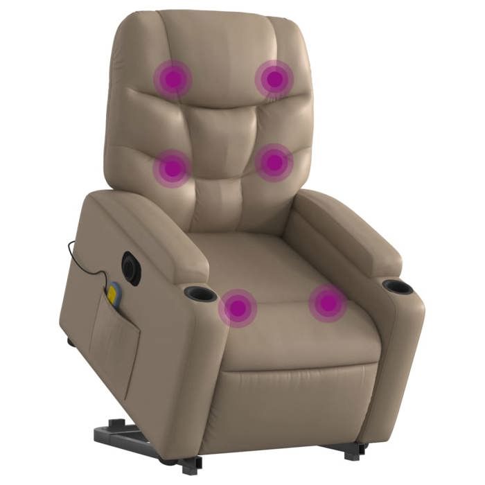 VidaXL Electric Massage Recliner, Relaxation Chair with Adjustable Backrest and Footrest, Seat of 3204685