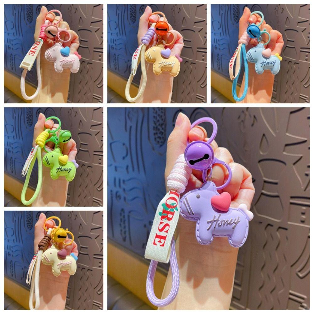 Candy Color Pony Resin Keychain Cute Design Horse Pendants Zodiac Pony Doll  Keychain Accessory