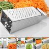 4 Sided Stainless Steel Box Grater with Fine Medium Coarse Graters and Slicer Side Suitable for Cheese and Vegetables