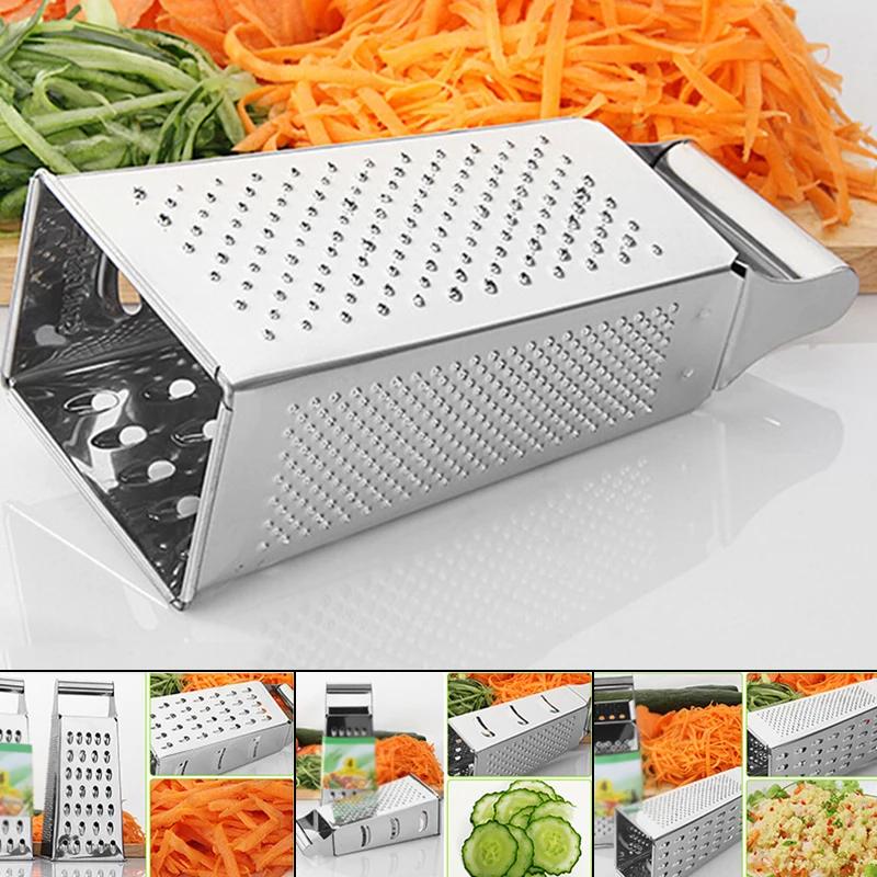 4 Sided Stainless Steel Box Grater with Fine Medium Coarse Graters and Slicer Side Suitable for Cheese and Vegetables