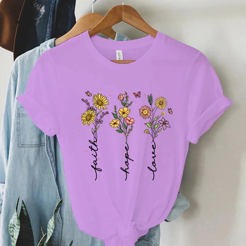 Faith Hope Love Vintage Boho TShirts Women Christian Tshirts Short Sleeve Trendy Tee Shirt Tops Women Religious Faith T Shirts