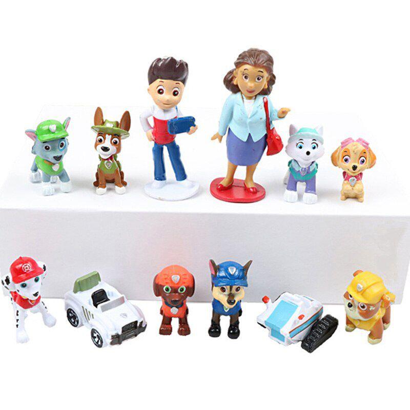 Puppy Car 12pcsset Boy Toy Gifts Figure Doll Action Collection Model