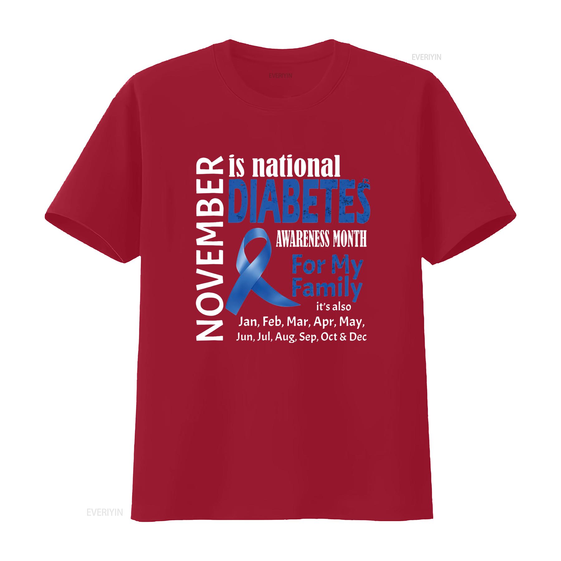 Womens November National Diabetes Awareness Month support family T Shirt Black vintage Washed designer clothes S
