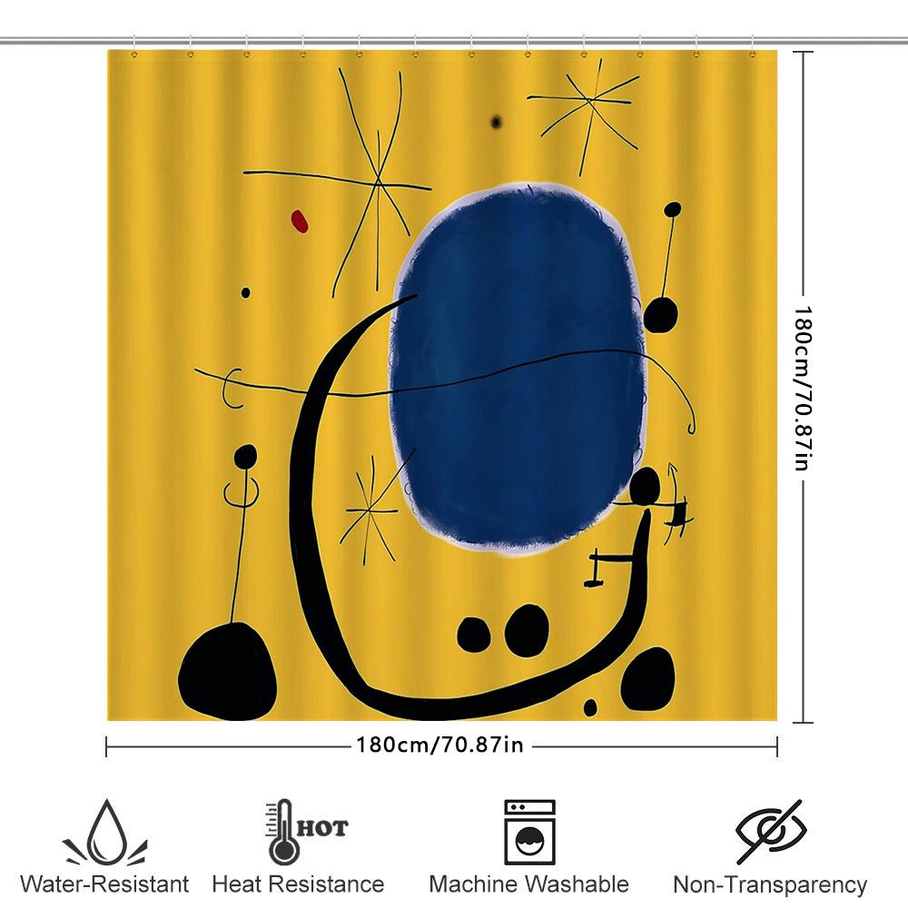 Tenda da Doccia Arte Astratta Decorazione Moderna Minimalista Telo Interno da Bagno Impermeabile Sfondo con Motivo Geometrico Vintage