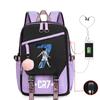 3 Piece School Backpack Set for Students Large Capacity Oxford Cloth Schoolbag with Shoulder Strap and Pencil Case