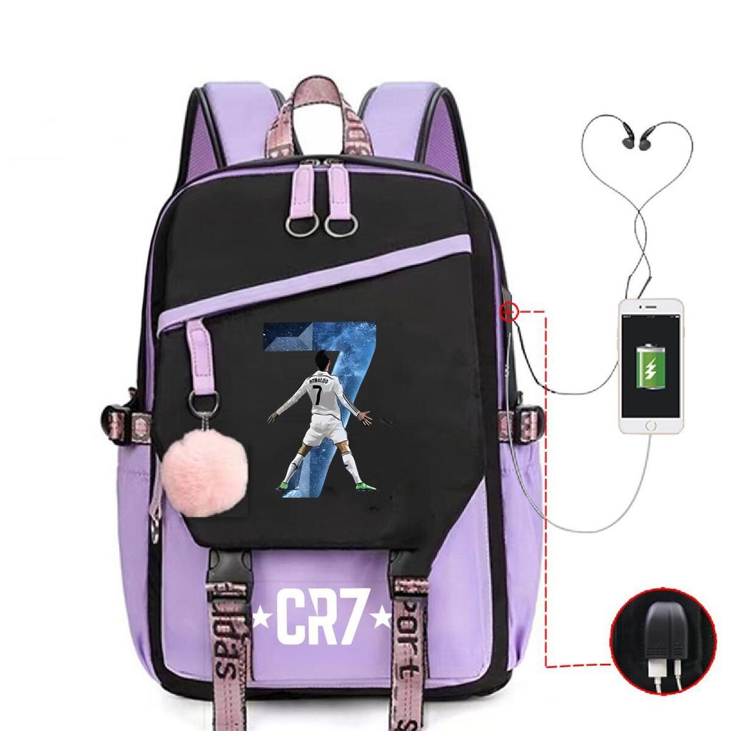 3 Piece School Backpack Set for Students Large Capacity Oxford Cloth Schoolbag with Shoulder Strap and Pencil Case