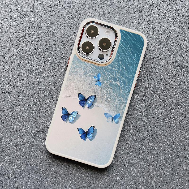 Modrý motýl Oceánské vlny Pouzdro na telefon Pro iPhone 14 13 12 11 Pro Max 16 15 Pro Max Plus 7 8 Plus SE 2020 XR XS X Silikonový kryt