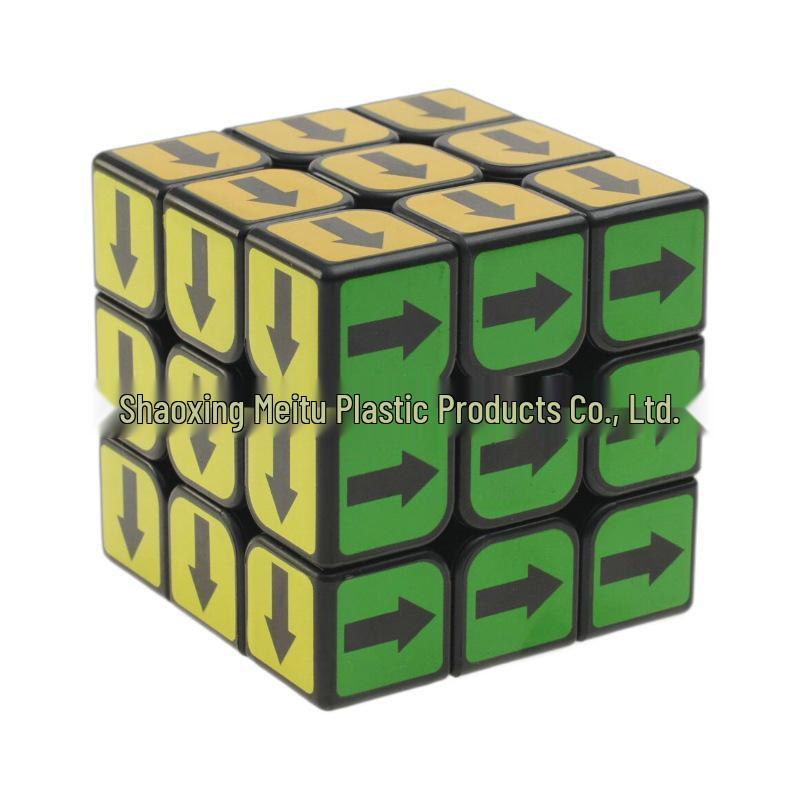 Zcube Arrow Direction Educational 3x3 Magic Cube for Kids - Pure Black Background, Smooth Operation