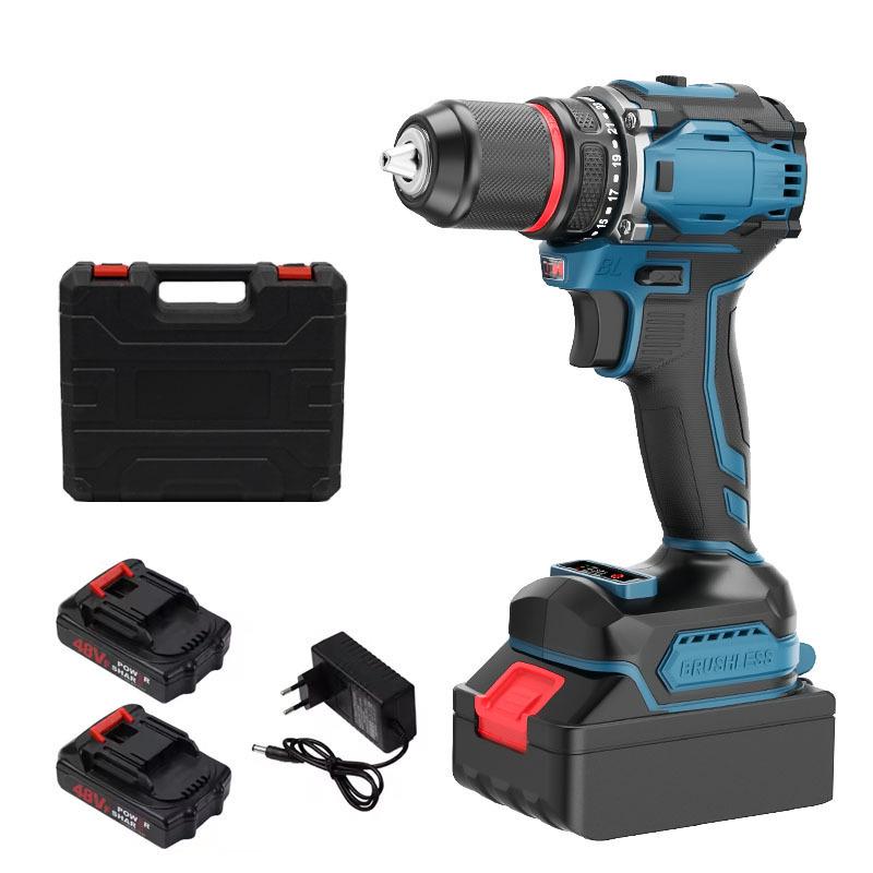 21V Dual-Speed Handheld Electric Drill with 10MM Lithium Battery & Bit Set