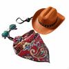 Cat Cowboy Hat, Pet Costume, Bandana Scarf, Cosplay Accessory S
