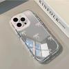 Simple Blue Pink Bow Girl Cute Makeup Mirror Phone Case For For Iphone 17 AIR 16 1 14 13 12 11 Pro MAX XR XSMAX 7 8 Plus Y2K Cover