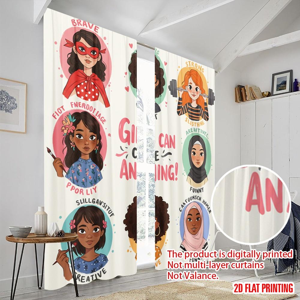 2 Stück 2D Flachdruck Party Vorhänge Mutig Klug Kreativ Starkes Polyestergewebe Ohne Strom 0 Perfekt für Feiertage