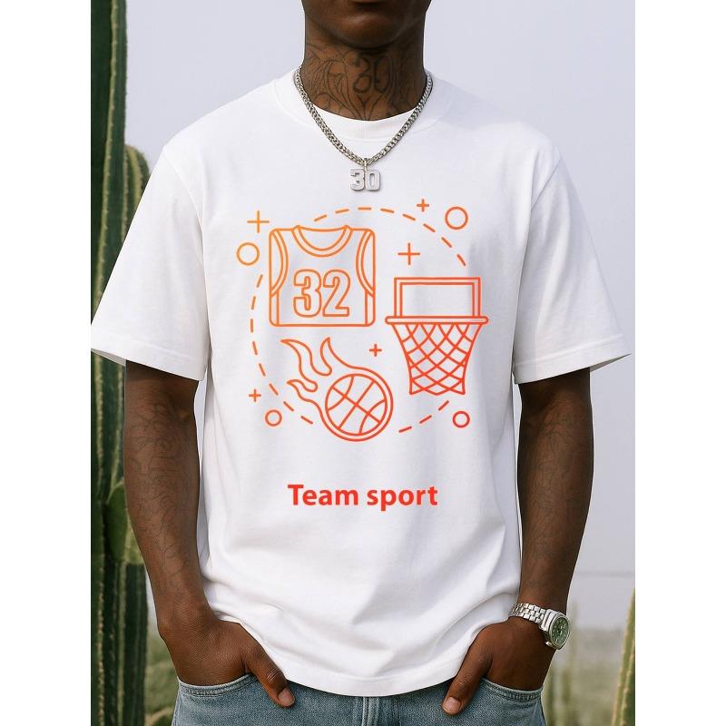 

European sizes Men s Team Sport T-Shirt - White Athletic Gym Tee, Round Neck Short Sleeve Casual & Training Top for Boxing, Soccer, Gym Workouts S белый