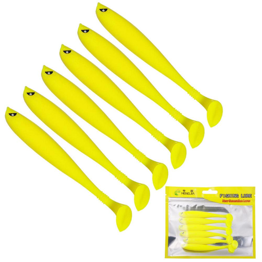 6Pcs Fishing Soft Bait 9cm Artificial Soft Bait Multifunctional Fishing Bass Carp Lure for Saltwater Freshwater