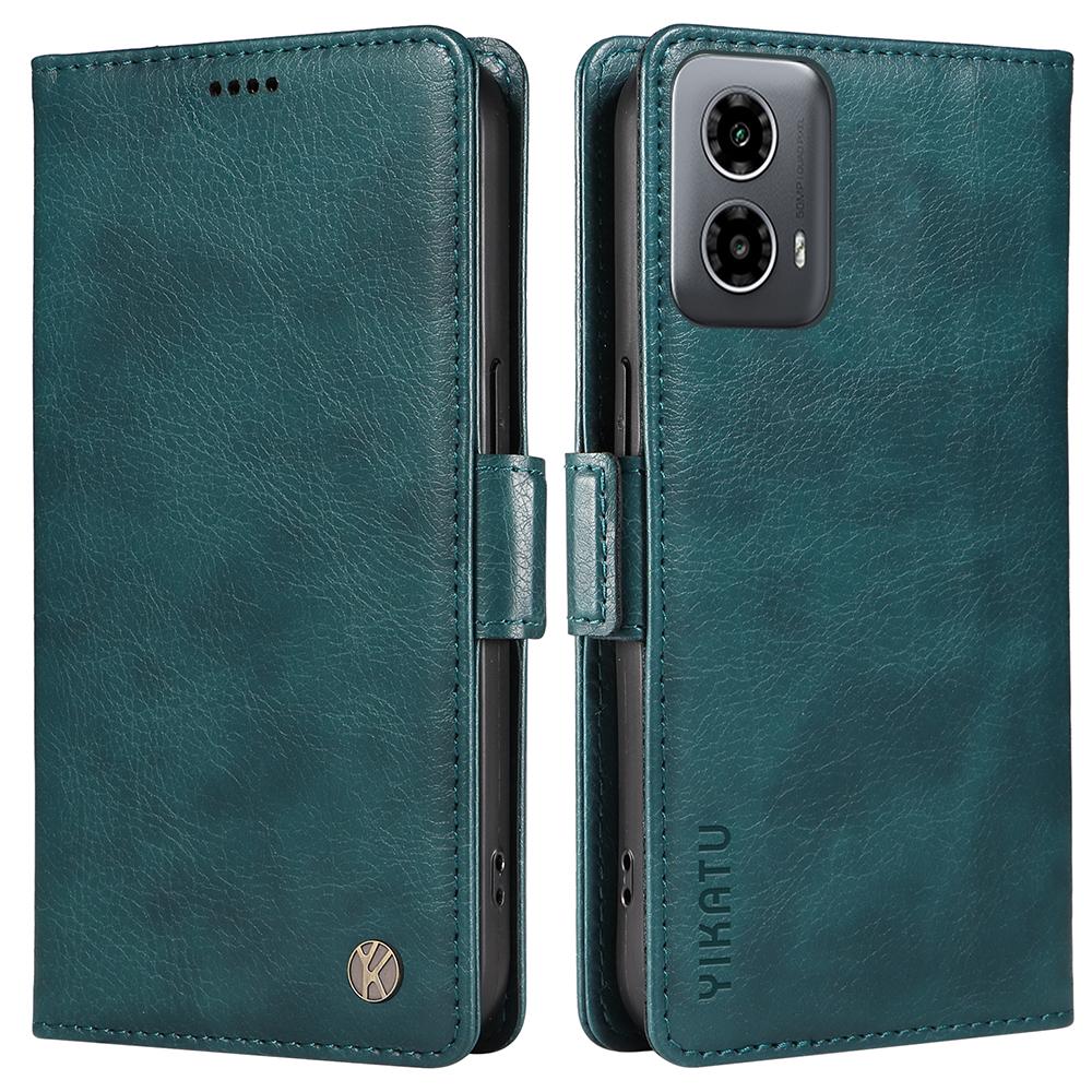

YIKATU YK-007 For Motorola Moto G45 5G/G34 5G Case PU Leather Wallet Protective Phone Cover Blue