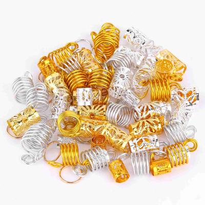 90 piezas Anillos para Trenzas de Cabello Dreadlock Clips de Cabello de Tres Capas Lazos Decoración para Mujeres y Niñas