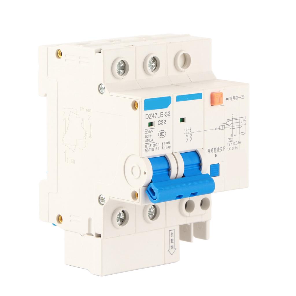 DZ47LE‑32 2p N C32 RCD Fehlerstromschutzschalter 32A 30mA