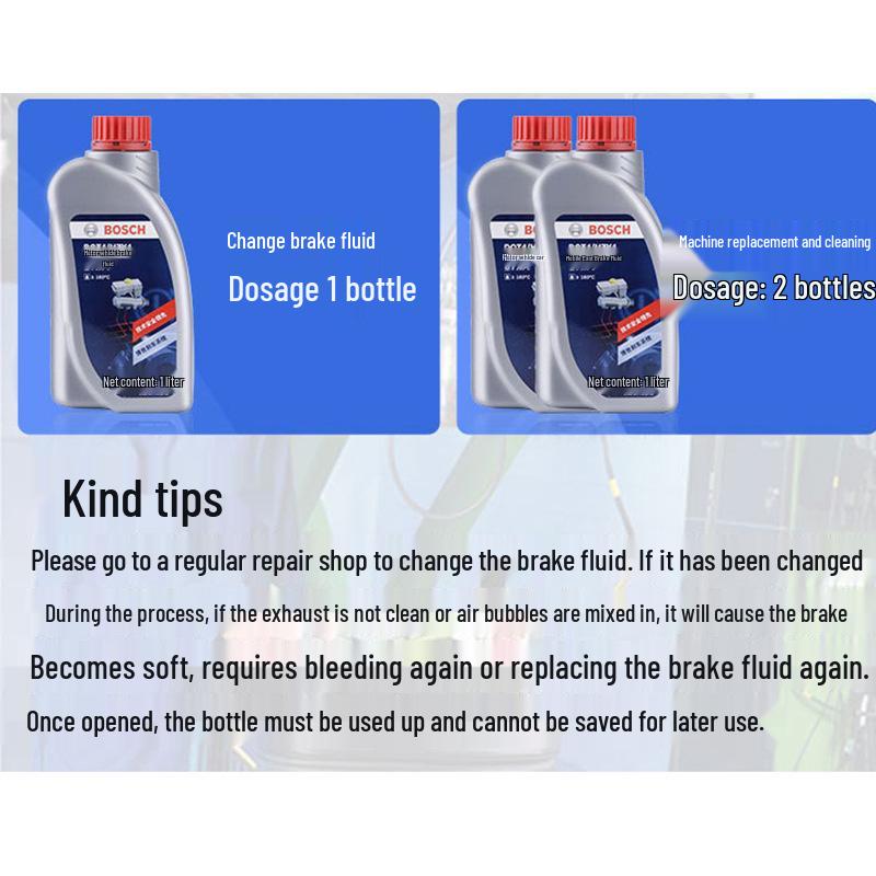 Compatible with Bosch DOT4 Brake Fluid for Cars, Clutches, and Motorcycles.