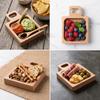 Square Handled Dish Wooden Snack Plate Durable Pastry Tray  Food Arrangement
