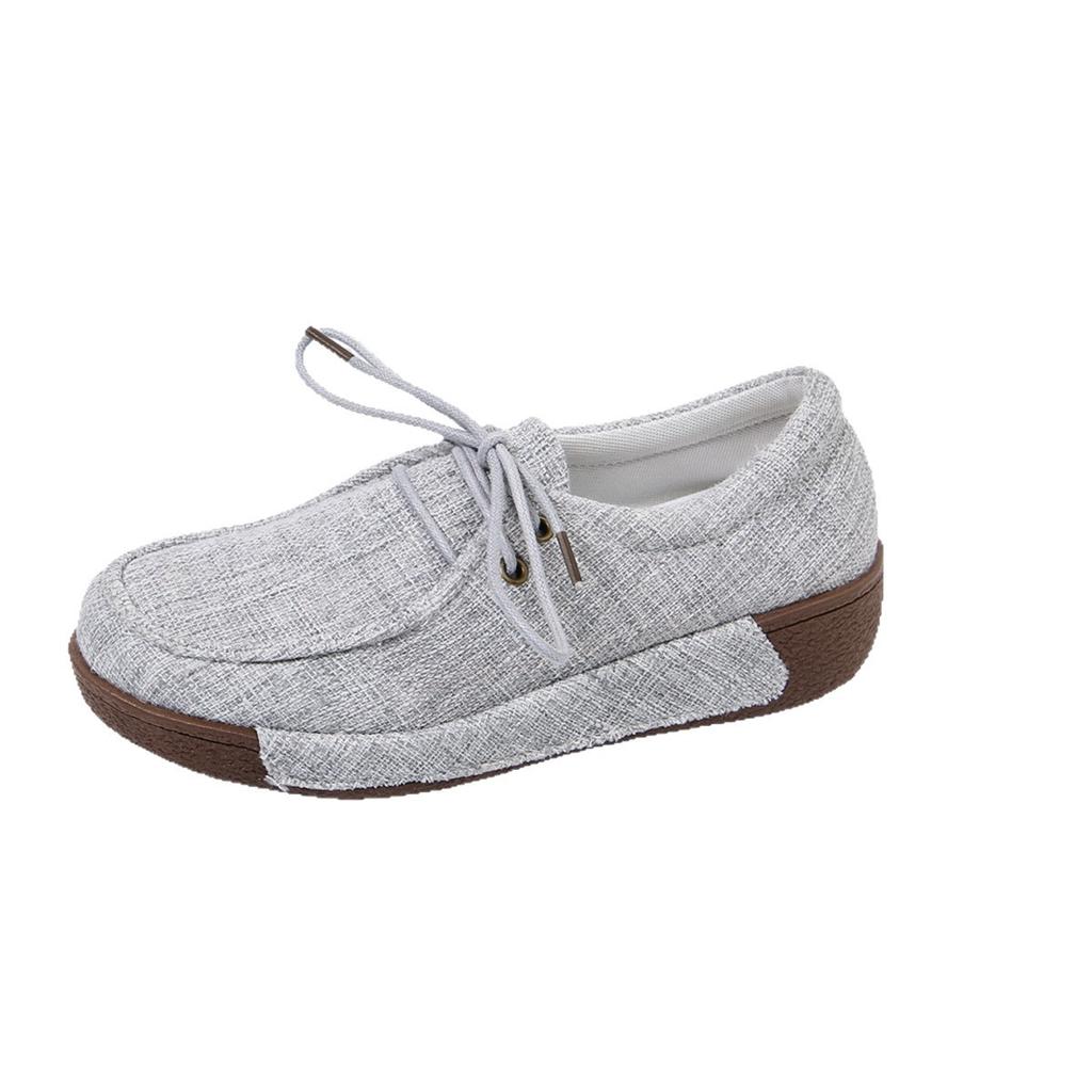 Plus Size Shoes for Women 36-43 Spring Autumn 2026 Women Lace Up Platform Wedges Comfortable Non-slip Flats Sneakers Women