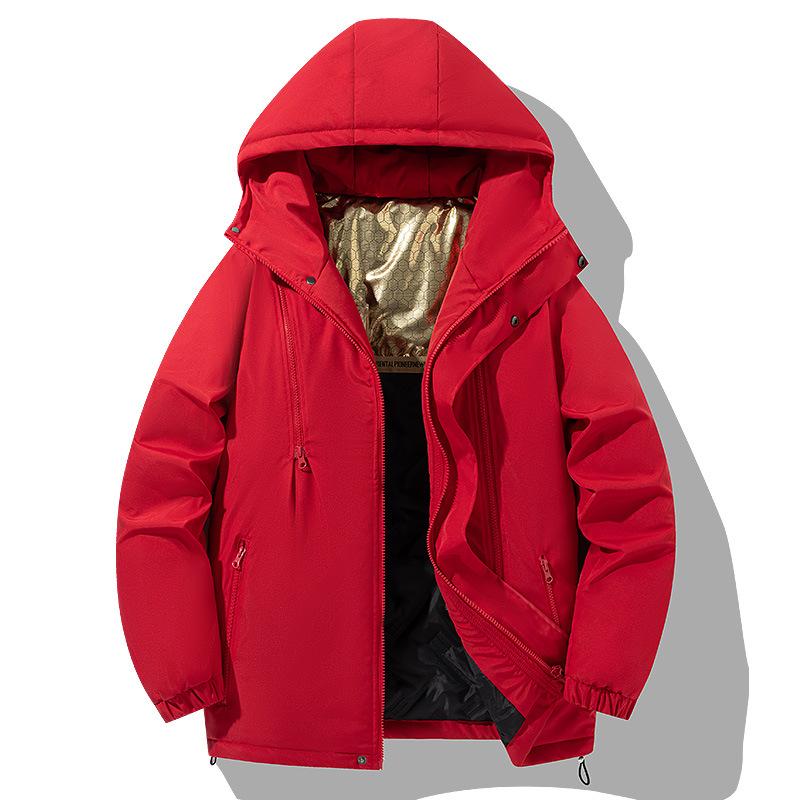 Хлопковая куртка мужская толстая короткая куртка зимнее теплое пальто с капюшоном мужская — фото 3