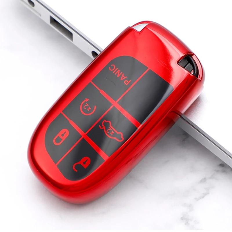 Carcasă pentru chei cu 45 de butoane, geantă Suport pentru carcasă Fob pentru Jeep Renegade Compass Grand Cherokee pentru Chrysler 300C Wrangler Dodge